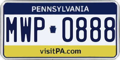 PA license plate MWP0888