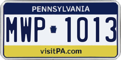PA license plate MWP1013