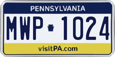 PA license plate MWP1024