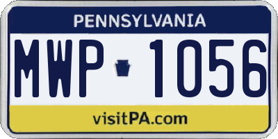 PA license plate MWP1056
