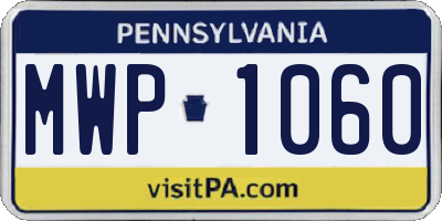 PA license plate MWP1060