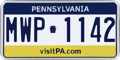 PA license plate MWP1142