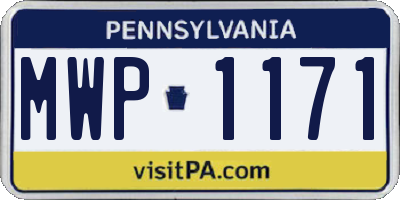 PA license plate MWP1171