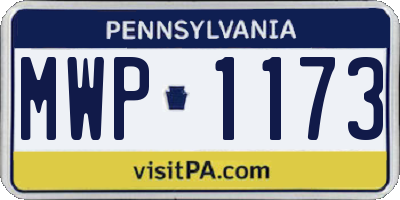 PA license plate MWP1173