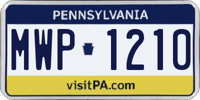 PA license plate MWP1210