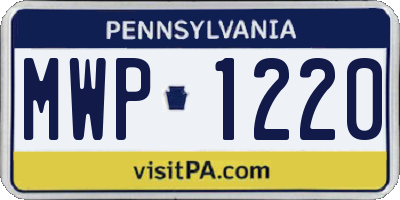 PA license plate MWP1220