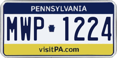 PA license plate MWP1224