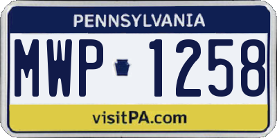 PA license plate MWP1258