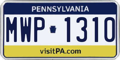 PA license plate MWP1310