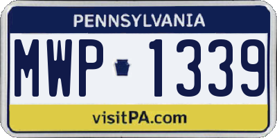 PA license plate MWP1339
