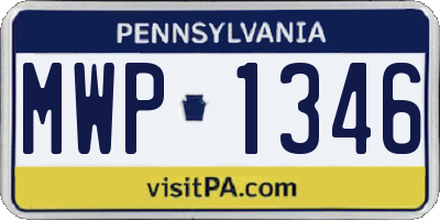 PA license plate MWP1346