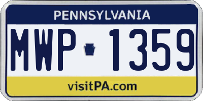 PA license plate MWP1359