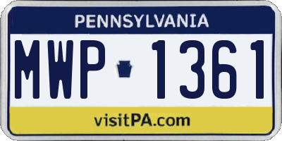PA license plate MWP1361