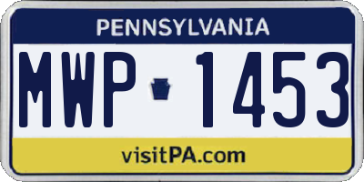 PA license plate MWP1453