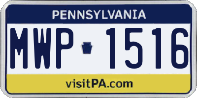 PA license plate MWP1516