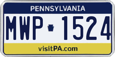PA license plate MWP1524