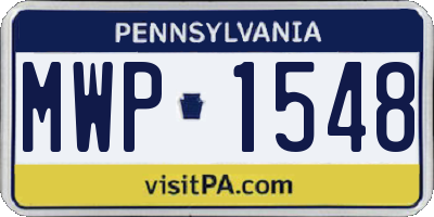 PA license plate MWP1548