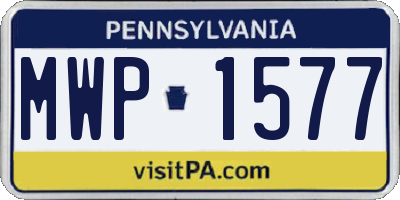 PA license plate MWP1577
