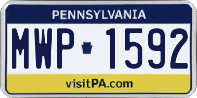 PA license plate MWP1592