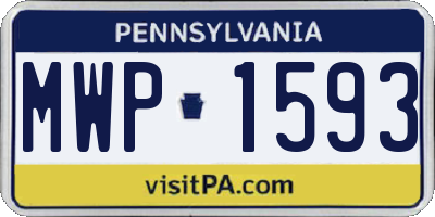 PA license plate MWP1593