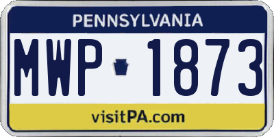 PA license plate MWP1873