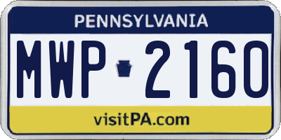 PA license plate MWP2160