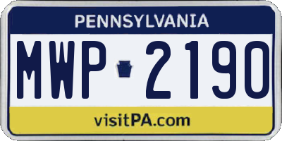 PA license plate MWP2190
