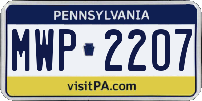 PA license plate MWP2207