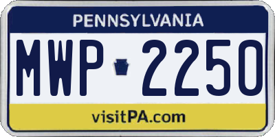 PA license plate MWP2250