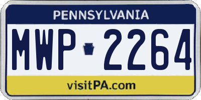 PA license plate MWP2264