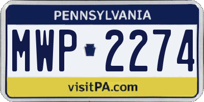 PA license plate MWP2274