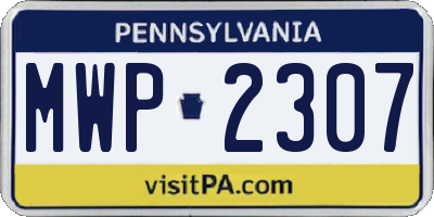 PA license plate MWP2307