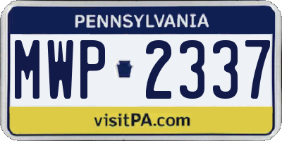 PA license plate MWP2337