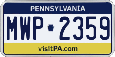 PA license plate MWP2359