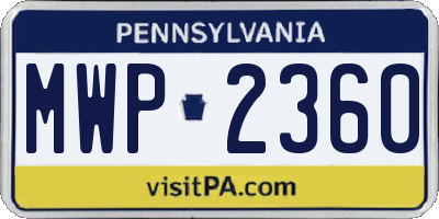 PA license plate MWP2360