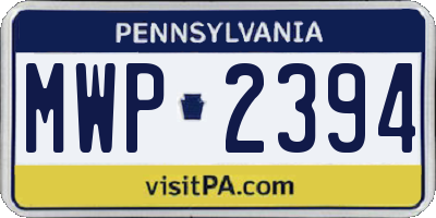 PA license plate MWP2394