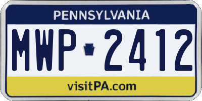 PA license plate MWP2412