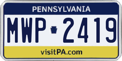 PA license plate MWP2419
