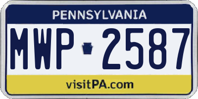 PA license plate MWP2587