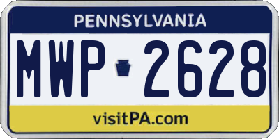 PA license plate MWP2628