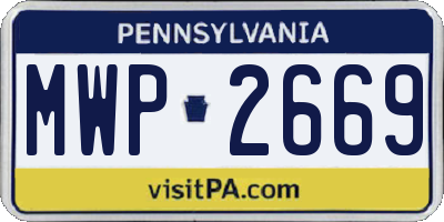 PA license plate MWP2669