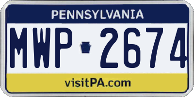 PA license plate MWP2674