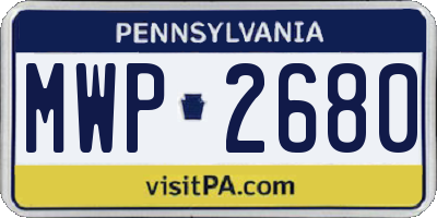 PA license plate MWP2680