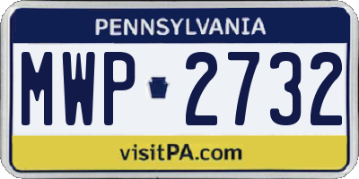 PA license plate MWP2732