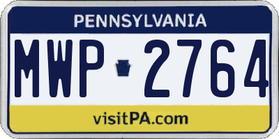 PA license plate MWP2764