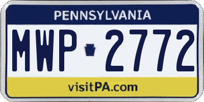 PA license plate MWP2772