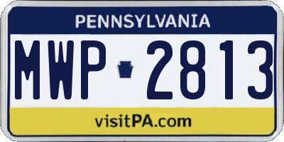 PA license plate MWP2813