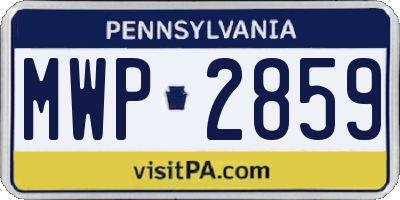 PA license plate MWP2859