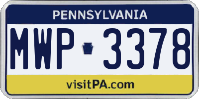 PA license plate MWP3378