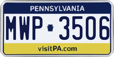 PA license plate MWP3506